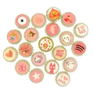 PIN BOTTLE CAP AESTHETIC DESAIN PINK PASTEL CUTE BROS