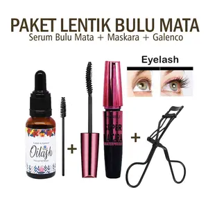 PAKET LENTIK BULU MATA ISI 3 ITEM - Oilash Serum, Maskara, Pelentik Bulu Mata