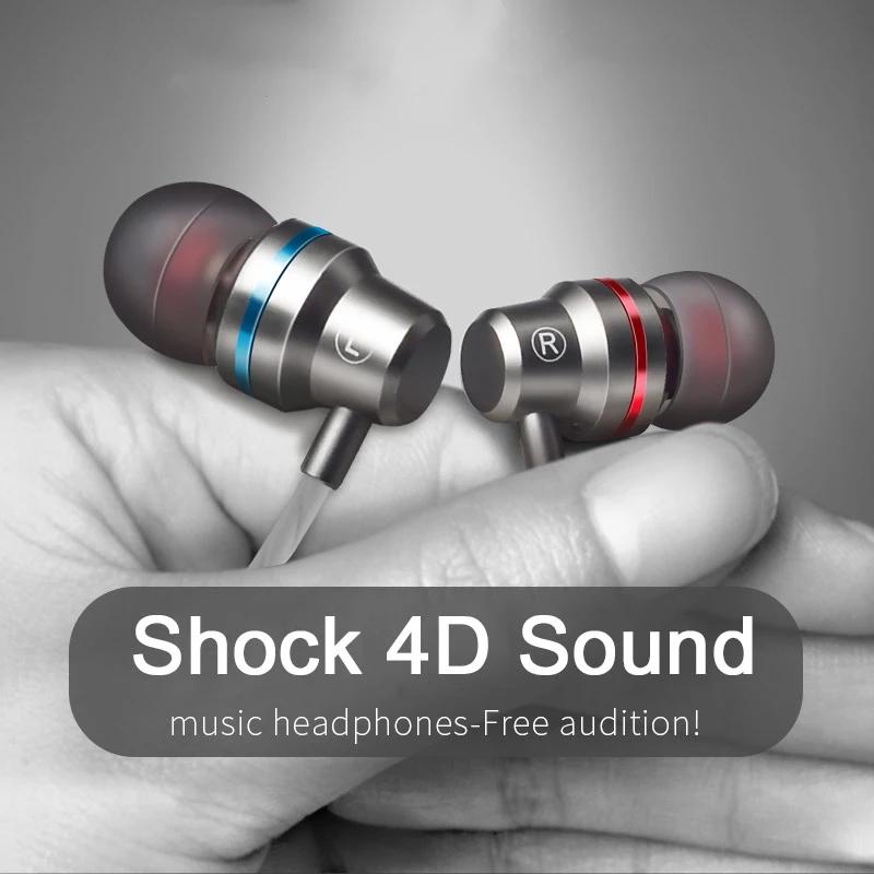 Earphone wire. Telinga kabel, di telinga dengan mikrofon, bass, telinga stereo yang setia tinggi, telinga olahraga headset  Headphone Handsfree Subwoofer Hitam