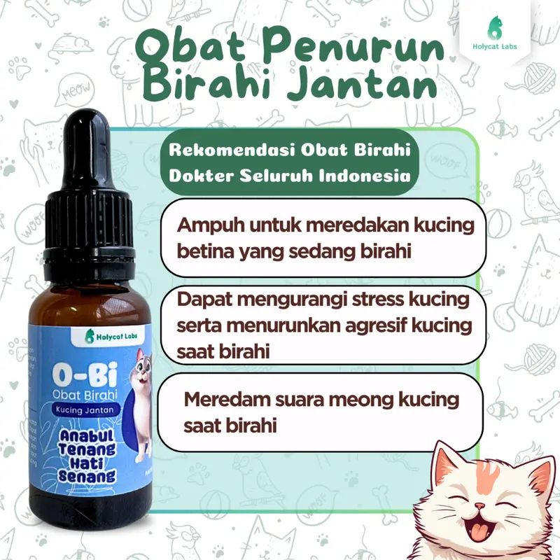 O-BI Premium Obat Penurun Birahi Kucing Herbal isi 20ml - Obat Royal Care Anti Birahi Kucing Alami 1