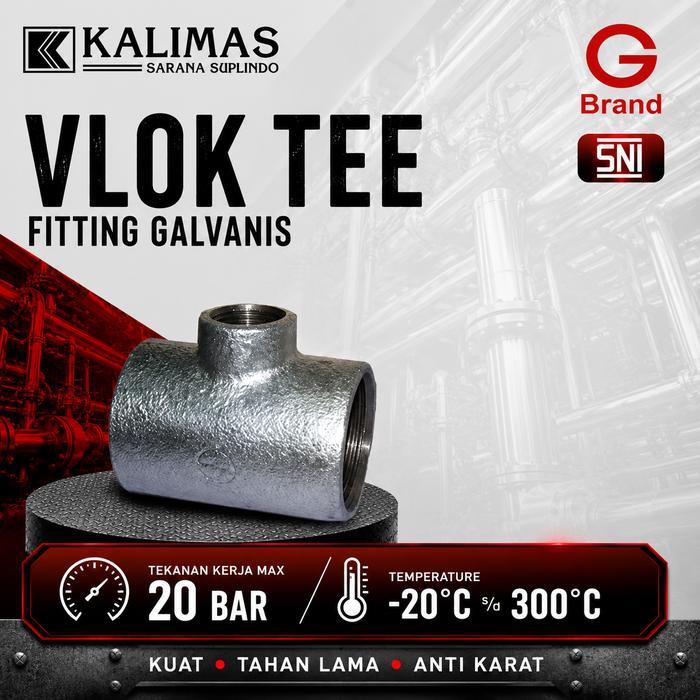 Gambar Vlok Tee Galvanis Besi d. 1 1/2" x 1" Drat BSPT (G) dari kalimas.online Kota Administrasi Jakarta Pusat Tokopedia