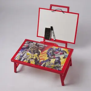 Satu Set Meja Lipat Belajar Anak Karakter Dan Papan Tulis WhiteBoard Dengan Penyanggah Free Spidol Penghapus