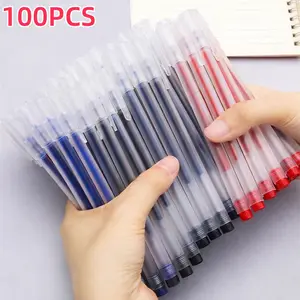 (100PCS) Pulpen Gel 0.5mm | Tinta Gel Cair Transparan | Bolpen Aesthetic untuk Sekolah & Kantor