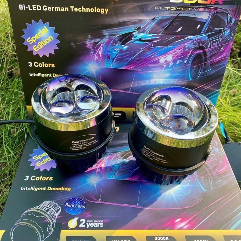 Bi gầm ô tô WOLF PREMIUM 2025 c/s 170w/cặp, 85w/bi-điện 12v-3màu chống hấp nước, mắt ếch pha lazer, (bảo hành chính hãng 30 tháng)