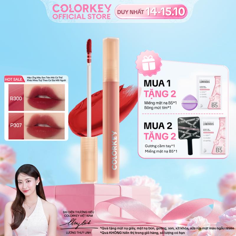 Son COLORKEY Watery Tint Bền Màu Lâu Trôi, Không Dính Cốc, Siêu Mịn Môi 1.8g.