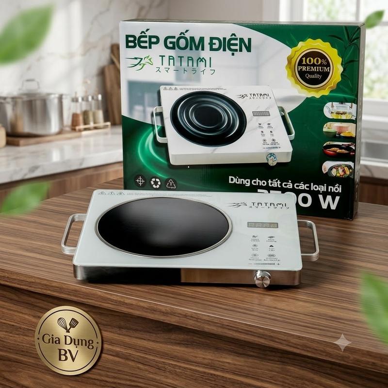 BẾP HỒNG NGOẠI TATAMI KHÔNG KÉN NỒI , Mặt Kính Cường Lực Cao Cấp-BẾP HỒNG NGOẠI CÔNG SUẤT 3500W BẢO HÀNH 6 THÁNG