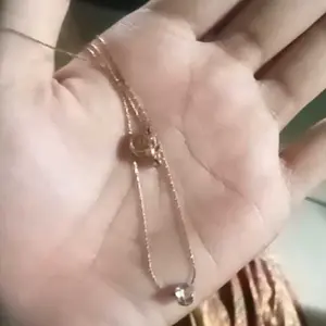 Kalung Titanium Single Diamond Vintage Korea Style Fashion Nagita Simple Diamond Luxury