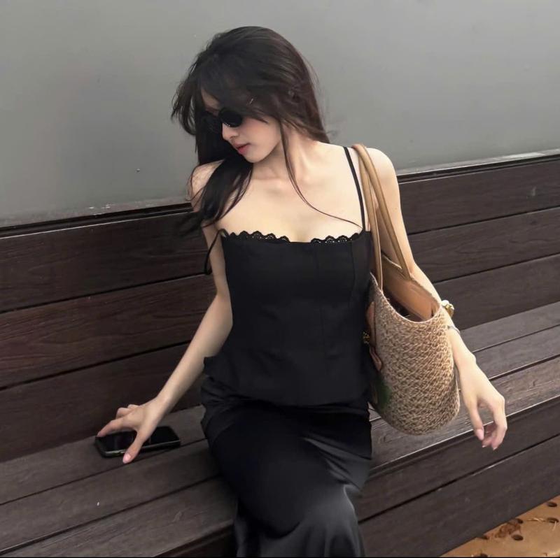 Áo 2 Dây Linen Nữ Thiết Kế Quyến Rũ Có Dây Điều Chỉnh Size S M L Chất Liệu Linen Thoáng Mát