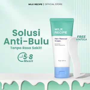Milk Recipe Hair Removal Cream 70gr - Krim Perontok Bulu Ketiak dan Bulu Lainnya - Krim Waxing Yang Mencerahkan Kulit Perontok Bulu Tanpa Iritasi Membersihkan Bulu Tanpa Rasa Sakit waxing bulu ketiak perontok bulu ketiak