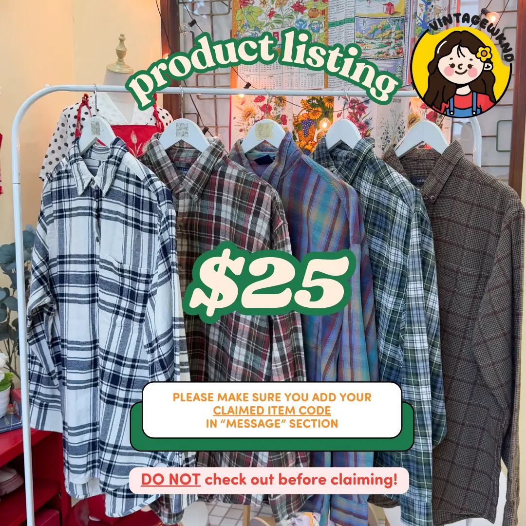 $25 90s/00s Flannel Oversized Shirt (PTP: 25-33”)