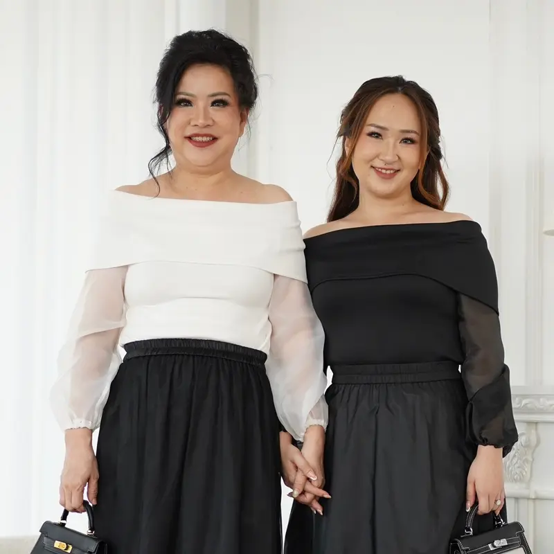 (Victoria Wear House) Diane Off Shoulder Blouse Baju Atasan Sabrina Lengan Balon Bahan Scuba Organza Pakaian  Wanita 0