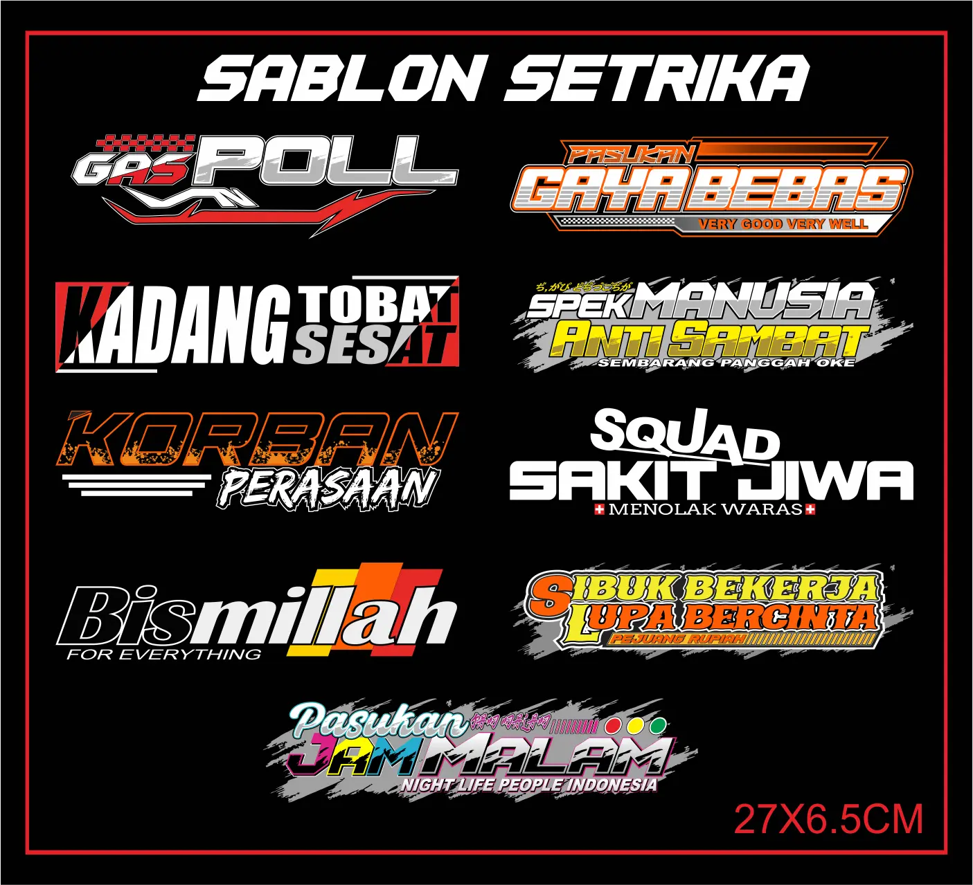 SABLON DTF SETRIKA UNTUK BAJU KAIN TAS DLL KATA KATA VIRAL
