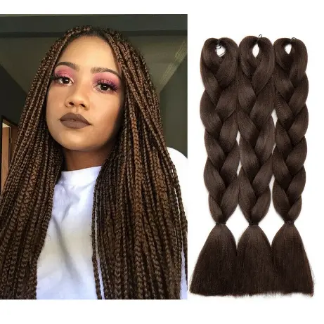 Rambut Extension Kepang Jumbo Sintetis Warna Ombre Ukuran 24 Inch 100G