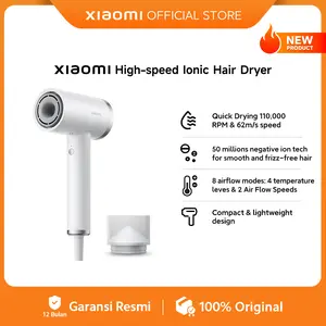 Xiaomi High-speed Ionic Hair Dryer | Quick Drying 110,000 RPM & 62m/s speed  | 50 Millions negative ion tech for smooth and frizz-free hair | 8 airflow models [Official Store]