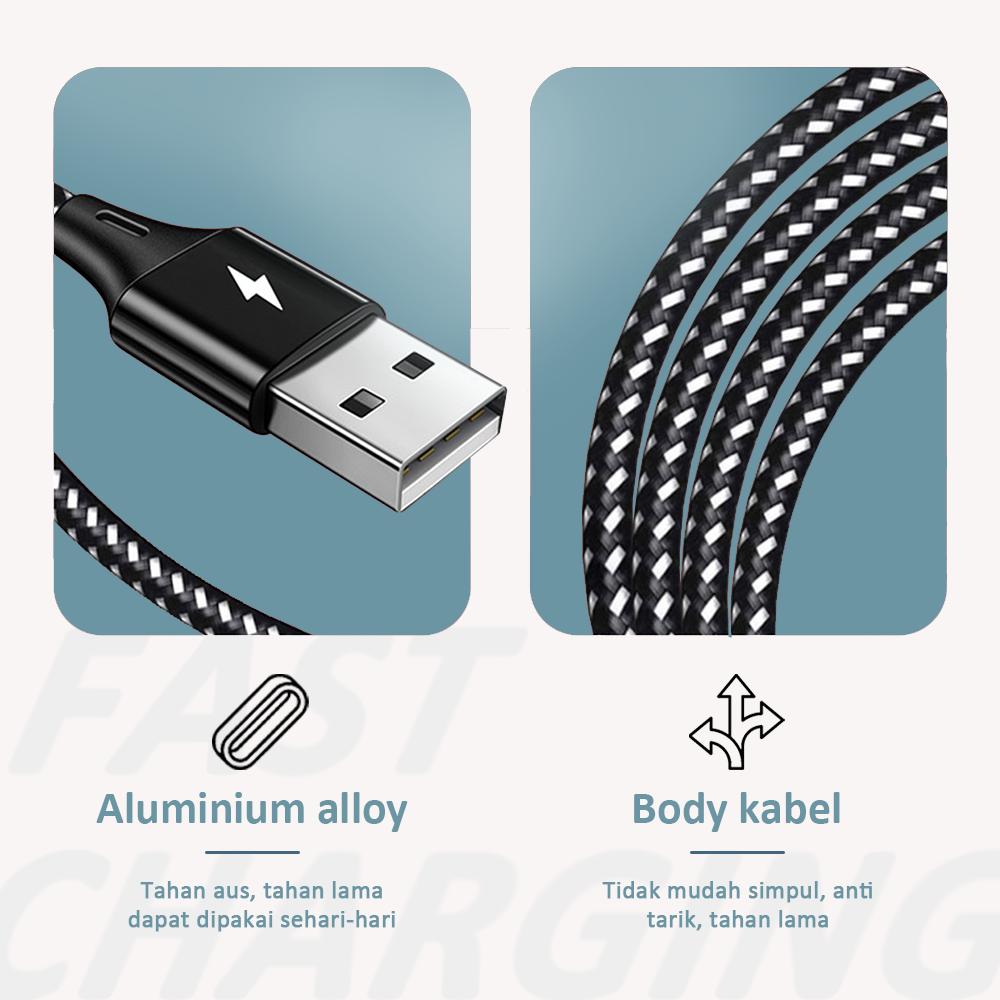 Bonkyo Kabel OTG 2 in 1 Type C & Lightning 1.5m dan 1m untuk Pengisian Daya & Soundcard Live dengan Desain Tahan Tarikan dan Tekukan