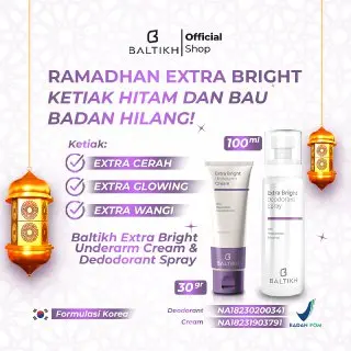 Baltikh 1 SET Pemutih Ketiak dan Selangkangan Baltikh Extra Bright Bakuchiol Underarm Cream dan Deodorant Spray Pencerah Ketiak Glowing Pemutih Slengki & Area Lipatan