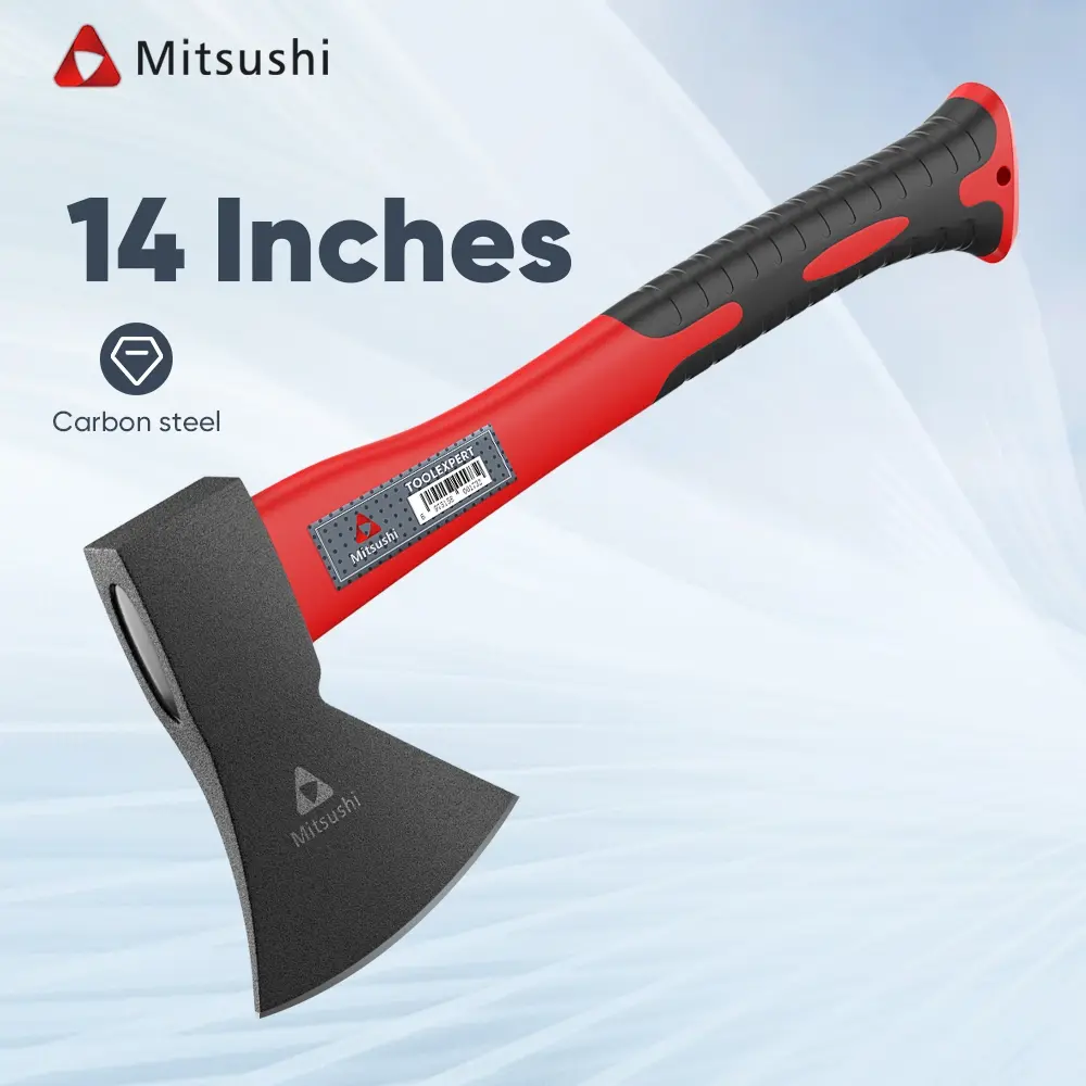 Mitshusi Kampak kayu Fiber 14 Inch / Kapak Pemotong Kayu Kuat Dan Tajam Baja Pelindung Karbon