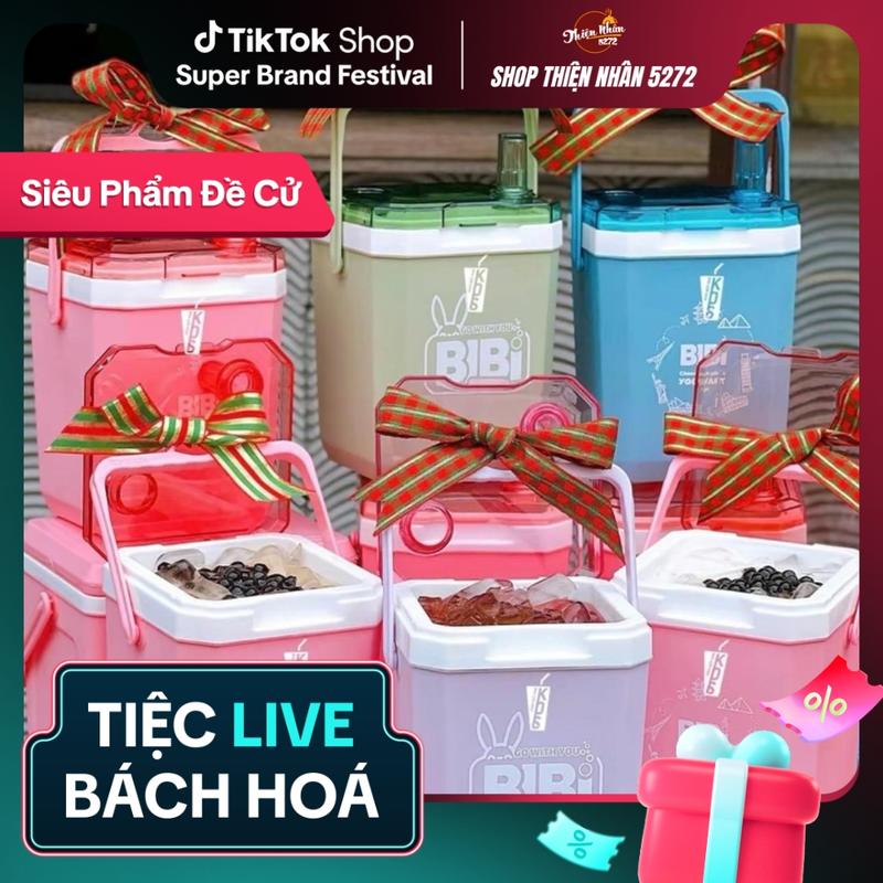 Thùng Đá Mini 1,2L Siêu Kute Chính Hãng Nắp Nhựa Trong Suốt