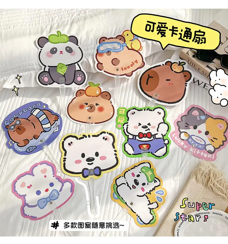 Kipas Tangan Capybara Kipas Tangan Kapibara Aesthetic Karakter Lucu MOMO014