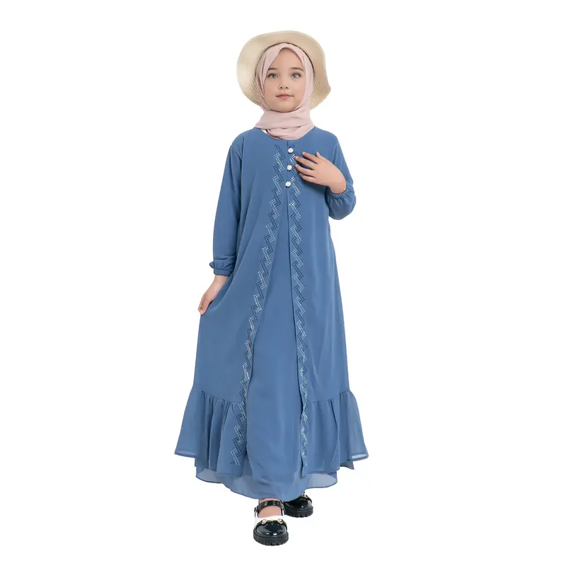 Gamis Sumayya Anak Perempuan Cantik Bahan Ceruty Baby Doll Tangan Panjang 1