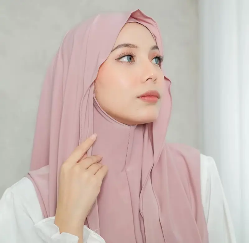 Pashmina Instan Tutup Leher Oval Cantik Nyaman - Beli 1 Dikirim 5 PCS- 3