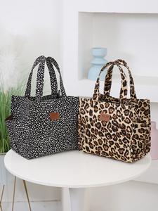 Bolsa para lonchera de tela gruesa, diseño simple y a la moda, con cierre de cremallera a medio lado, organizador portátil para el trabajo, bolsa de compras, bolsa de tela de gran capacidad y estilo retro