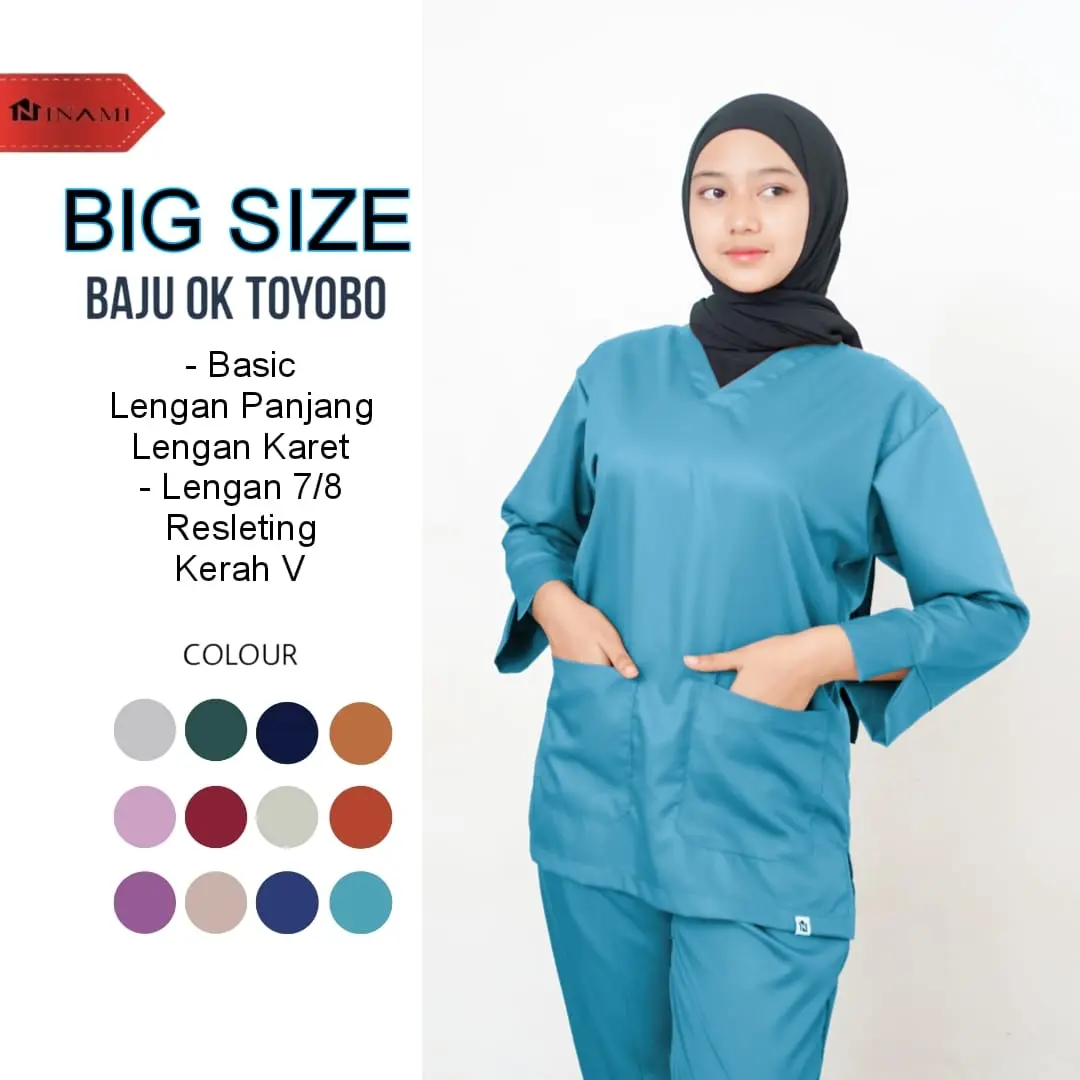( Big Size ) Baju Ok scrub Medis Toyobo Baju Perawat Baju Jaga