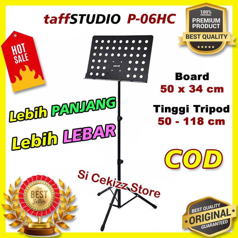 TaffSTUDIO Stand Partitur Musik Portable Folding Music Sheet Orchestra - P06HC Black – ORI PREMIUM 0
