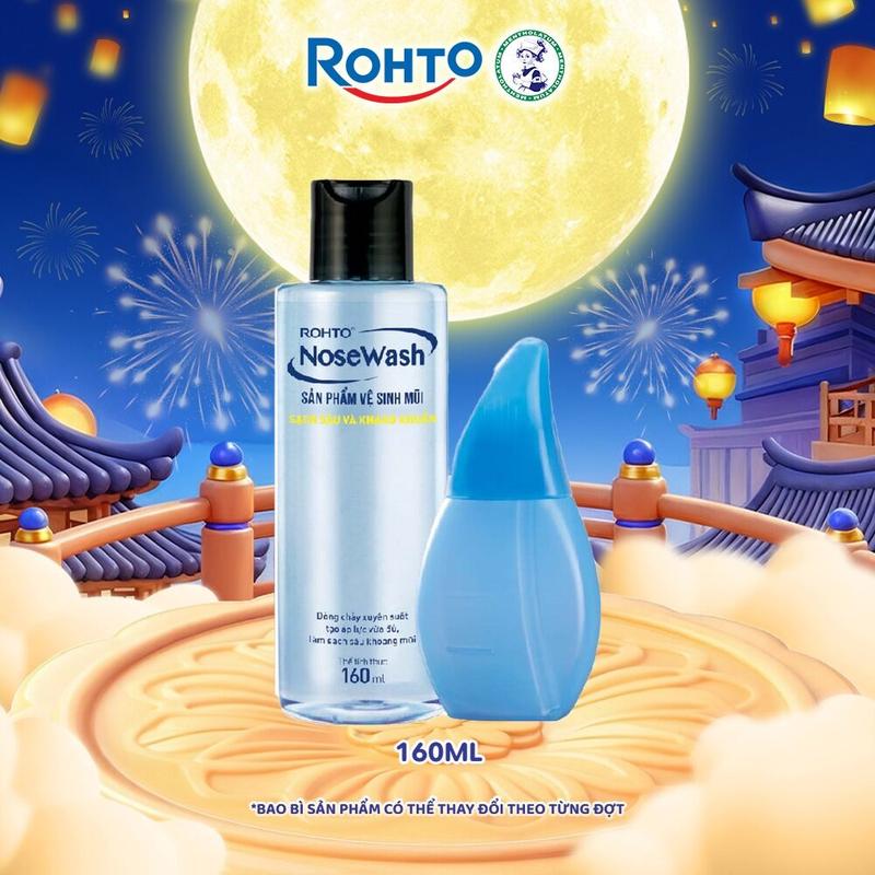 Bộ tiện dụng vệ sinh mũi Rohto NoseWash miniset (1 bình vệ sinh mũi Easy Shower và 1 bình dung dịch 160ml/400ml)