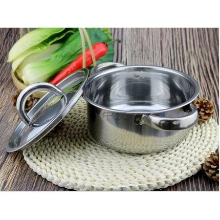 NỒI INOX DÀY DẶN - XOONG NỒI INOX 18CM NẤU ĐƯỢC MỌI LOẠI BẾP NHỎ GỌN TIỆN LỢI CÓ LỖ THOÁT HƠI