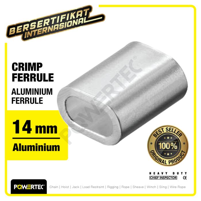 Gambar Aluminium Ferrule / Crimp Ferrule 14mm POWERTEC dari powertec id Kota Administrasi Jakarta Pusat Tokopedia