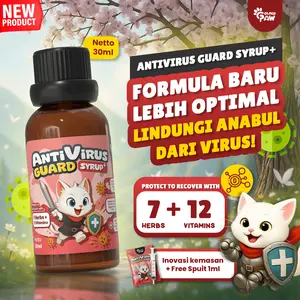 Golden Paw - AntiVirus Guard Syrup 30ML Suplemen Pemulihan dan Imun Booster Kucing untuk Atasi Infeksi Virus Calici Panleu Distempet Flu Berat