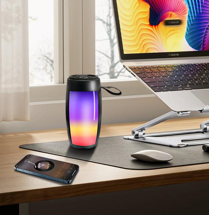 Product Introduction of Nhà sản xuất Loa siêu trầm Bluetooth nhiều màu sắc Loa nhỏ 3D nhiều màu sắc Loa di động có đèn nền Loa U Disk 0