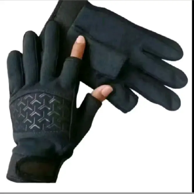 12pasang  sarung tangan panjang sniper bolong dua jari gloves emen