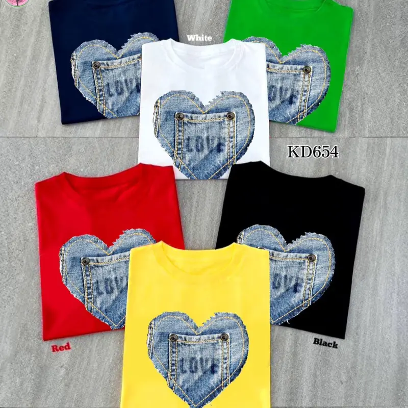 DDS KD654 Atasan Wanita Lengan Pendek Kaos Katun Kaos Unisex Kaos Oversize Kaos Couple Family Seragam Keluarga Kaos Love Jeans 0