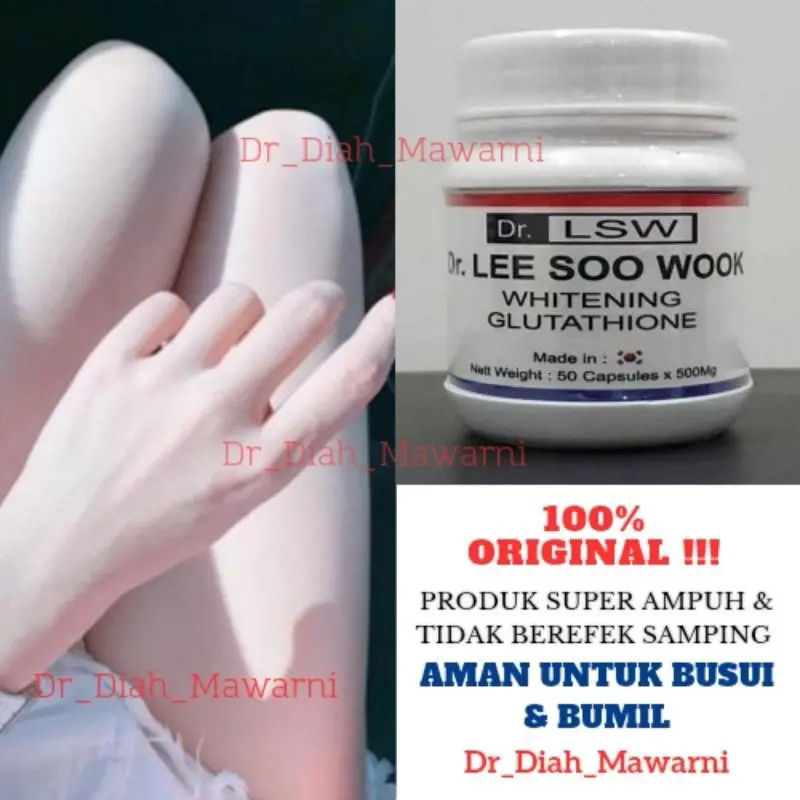 [TERBUKTI ] DR LSW WHITENING GLUTATHIONE ORIGINAL KOREA Obat Pemutih Kulit Badan 50 Kapsul 1
