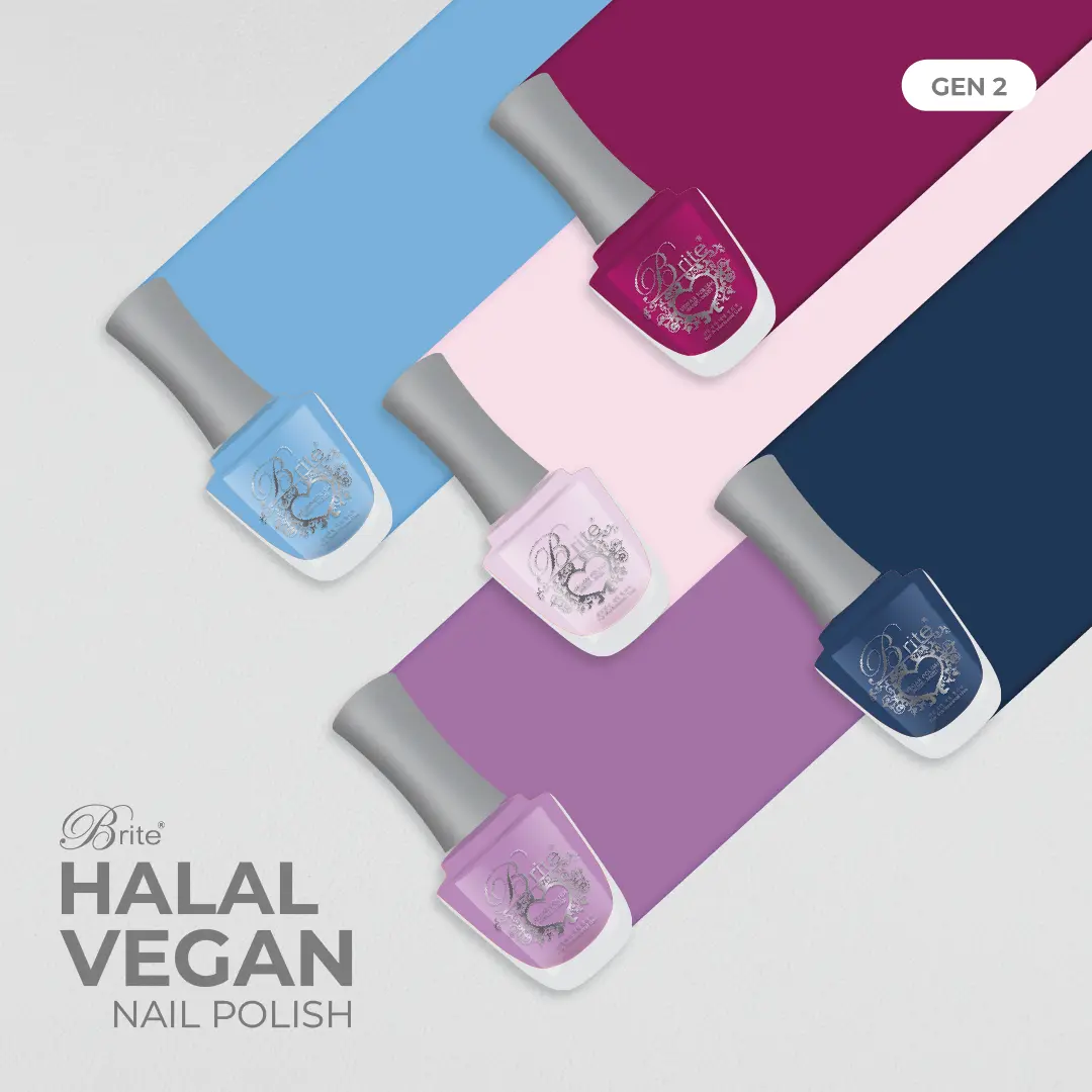 Brite Halal Vegan Nail Polish - Purples & Blues (Breathable, Wudhu Friendly)