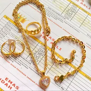 100% Asli Set Perhiasan Dewasa Nuri Berlapis Emas Mewah Elegan Premium Free Surat Dari Toko Anti Karat