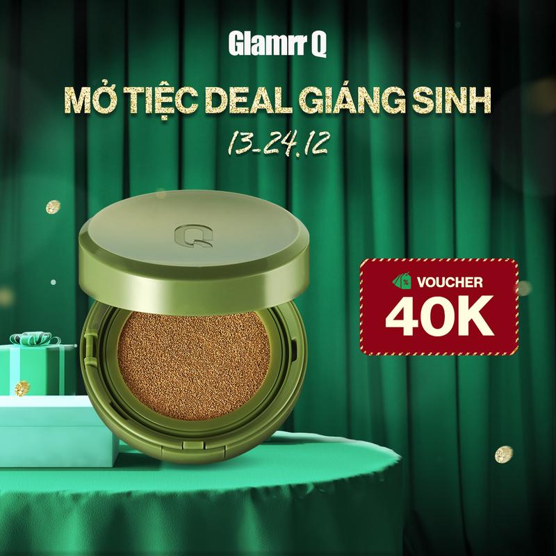   DEAL KẾT NĂM  Phấn Nước Căng Bóng GLAMRR Q Vegan Super Glow Cushion SPF50+ PA++++  1 Lõi X 15g  Mỹ Phẩm Cosmetic Trang Điểm 