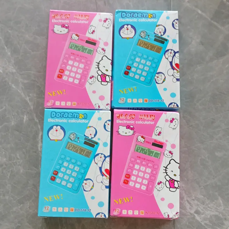 kalkulator karakter Doraemon, Hellokitty, Kuromi dan Kalkulator Transparan 2