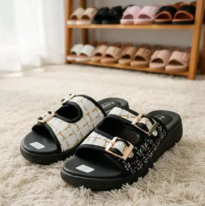 ZEVINA Sandal Selop Wanita Rajut Elegan Mewah Terbaru 2026 - Sandal Cewek Daily Modern Kekinian Tinggi Hak 5 cm Sol Empuk