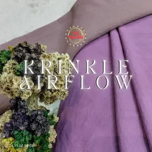 [0,5 Meter] [AIRFLOW] Kain Katun Rayon Krinkle Polos - Rayon Crinkle kain kebaya bordir shimmer silk