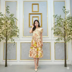 AF | Dress Divya Midi Daily Wanita Bahan Matsilk Premium Style Casual Simple