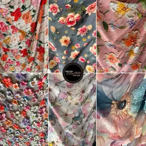 KAIN  RAYON MOTIF BUNGA BESAR TERBARU VISCOSE PREMIUM - HARGA 0,5  METER