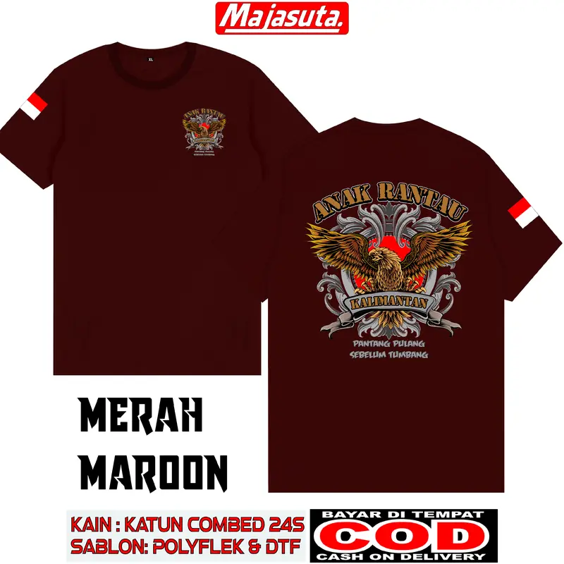KAOS ANAK RANTAU KALIMANTAN C1 BAHAN KATUN COMBET 24S BISA COD KAOS KEREN KAOS DISTRO SABLON DTF 5