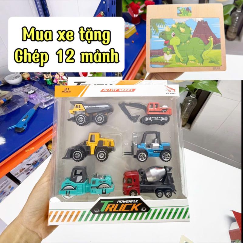 Set 6 xe mô hình công trình kim loại  cùng bé tìm hiểu về thế giới xe công trình Toy Đồ Chơi