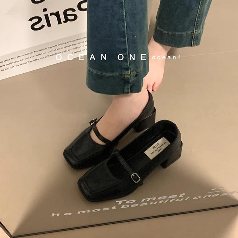  Giày Cao Gót Mary Jane Dành Cho Nữ Phong Cách Mới Thời Trang Đơn Giản Và Thanh Lịch Thích Hợp Cho Học Sinh Dễ Phối Đồ Cắt Nông Nhẹ Giày 