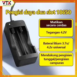 VTX Pengisi Daya Baterai 18650 Litium Aman Dan Efisien, Pengisi Daya Otomatis Berhenti Saat Penuh Dilengkapi Dengan Colokan, Pengisi Daya Pengisian Cepat Baterai 18650