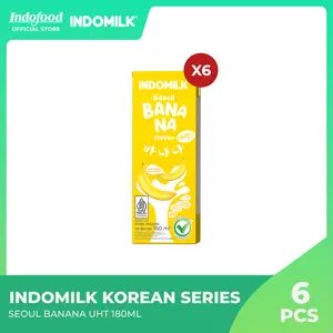 6 PCS - Indomilk Susu UHT Seoul Banana 180ml