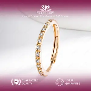 OS1-R203-CG-W Cincin Wanita Cranberry Jewelry Premium Lapis Emas 18k Anti Luntur Anti Berubah Warna Garansi 1 Tahun Resmi Size Adjustable Kualitas Grade Terbaru Aksesoris Perhiasan Cincin Nikah Permata VVS1 Elegan COD Korean Style